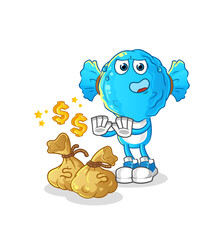 candy head cartoon refuse money illustration. character vector
