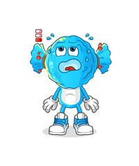 candy head cartoon low battery mascot. cartoon vector