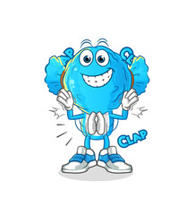 candy head cartoon applause illustration. character vector