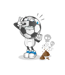 football head cartoon with stinky waste illustration. character vector