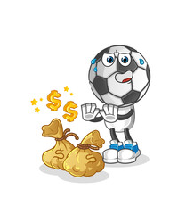 football head cartoon refuse money illustration. character vector