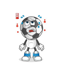 football head cartoon low battery mascot. cartoon vector
