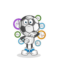 football head cartoon with wristwatch. cartoon mascot vector