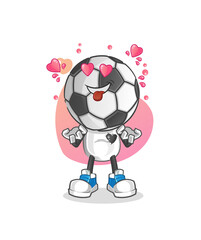 football head cartoon fallin love vector. cartoon character