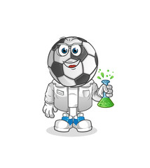 football head cartoon scientist character. cartoon mascot vector