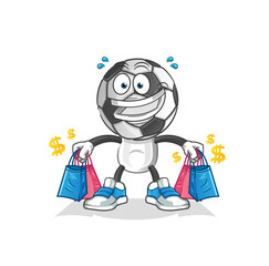 football head cartoon shoping mascot. cartoon vector