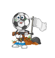 football head cartoon army character. cartoon mascot vector