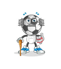 football head cartoon white haired old man. character vector