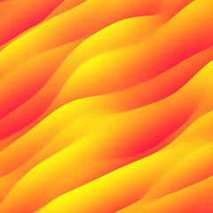 Diagonal Red and Yellow Gradient Abstract 3D Waves