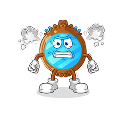 mirror very angry mascot. cartoon vector