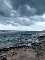 storm clouds over sea
