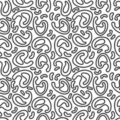 Black and white hand drawn abstract seamless pattern. Doodle style vector.