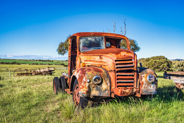 The ute was abandoned where it stopped. Now left to decay with the rest of the old farm machinery.