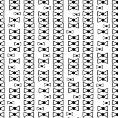 Abstract hand drawn seamless pattern with ribbon shape elements. Black and white texture.