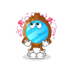 mirror shy vector. cartoon character