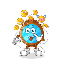 mirror laugh and mock character. cartoon mascot vector