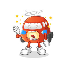 car yawn character. cartoon mascot vector