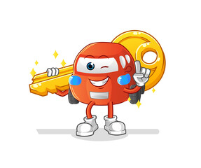 car carry the key mascot. cartoon vector