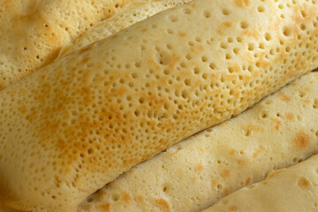 pancakes lined without cover