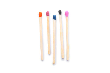 New matchsticks on white background