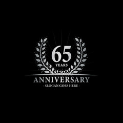 65 years anniversary logo. Vector and illustration.