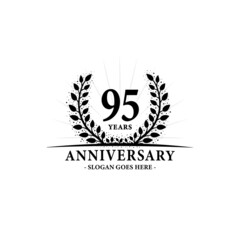 95 years anniversary logo. Vector and illustration.