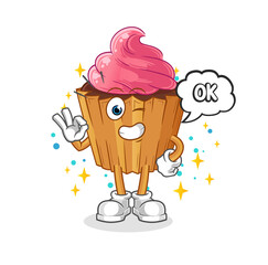 cupcake agree mascot. cartoon vector