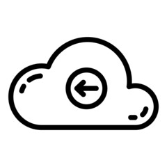 Cloud Data Recieve Flat Icon Isolated On White Background