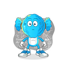 candy head cartoon thinking hard vector. cartoon character