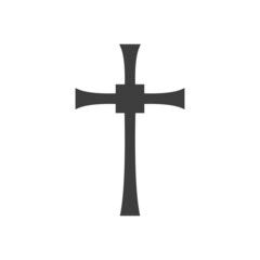 Vector illustration of a religious cross on a white background. Christian cross. Cross of Christ.