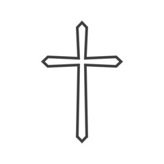 Vector illustration of a religious cross on a white background. Christian cross. Cross of Christ.