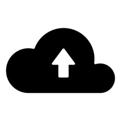 Cloud Data Upload Flat Icon Isolated On White Background