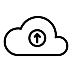 Cloud Data Upload Flat Icon Isolated On White Background