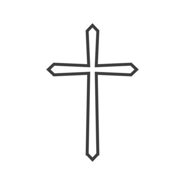 Vector illustration of a religious cross on a white background. Christian cross. Cross of Christ.