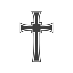 Vector illustration of a religious cross on a white background. Christian cross. Cross of Christ.