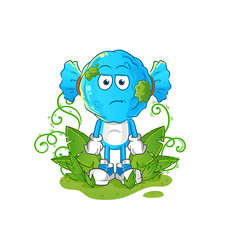candy head cartoon waiting too long mascot. cartoon vector