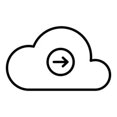 Cloud Data Transmit Flat Icon Isolated On White Background