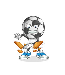 football head cartoon karate mascot. cartoon vector