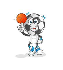 football head cartoon playing basket ball mascot. cartoon vector