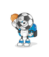 football head cartoon goes to school vector. cartoon character