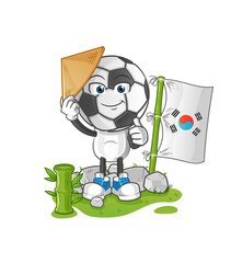 football head cartoon korean character. cartoon mascot vector