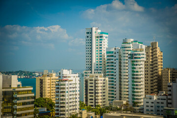 Fototapeta na wymiar Edificios Bocagrande - Cartagena, Colombia