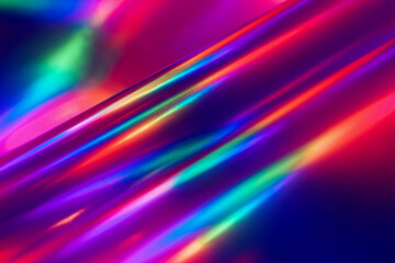 Glowing Reflective Iridescent Neon Tubes