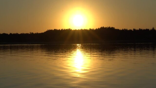 sunset over lake