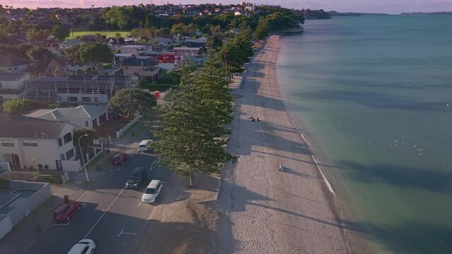 Aerial: Eastern Beach, Auckland, New Zealand