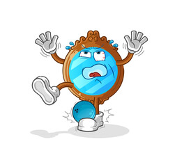 mirror hiten by bowling cartoon. cartoon mascot vector