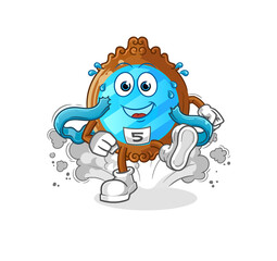 mirror runner character. cartoon mascot vector