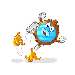 Naklejka premium mirror slipped on banana. cartoon mascot vector