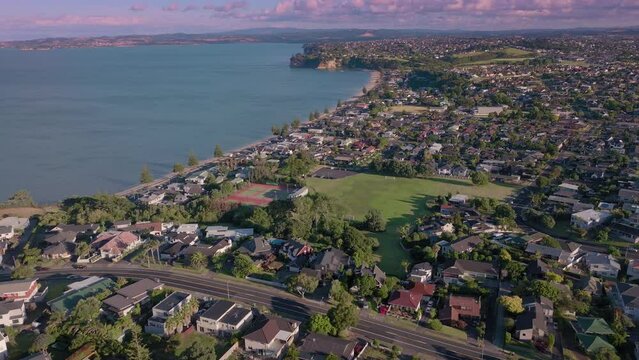 Aerial: Eastern Beach, Auckland, New Zealand