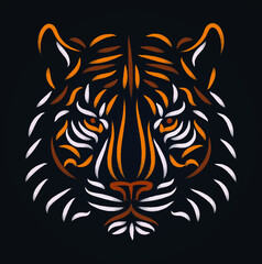 TIGER HEAD ILLUSTRATION VECTOR. TIGER ICON